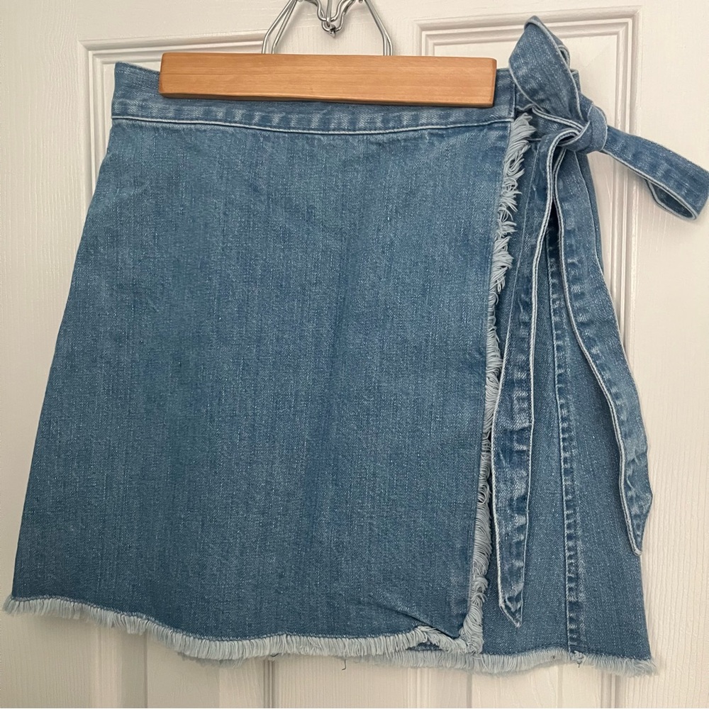 Madewell wrap denim skirt